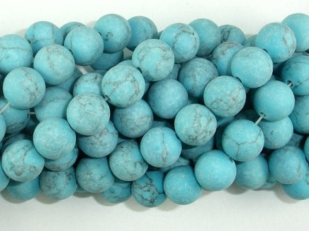 Matte Howlite Turquoise Beads, 10mm Round Beads-RainbowBeads