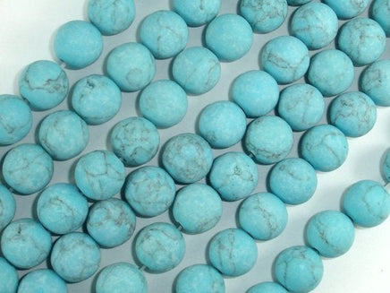 Matte Howlite Turquoise Beads, 10mm Round Beads-RainbowBeads