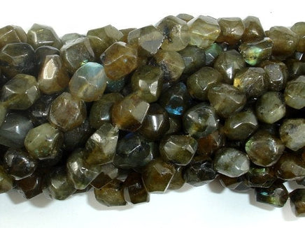 Labradorite Beads, 8x10mm Faceted Nugget Beads-RainbowBeads
