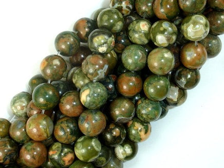 Rhyolite Beads, 10mm (10.6mm) Round Beads-RainbowBeads