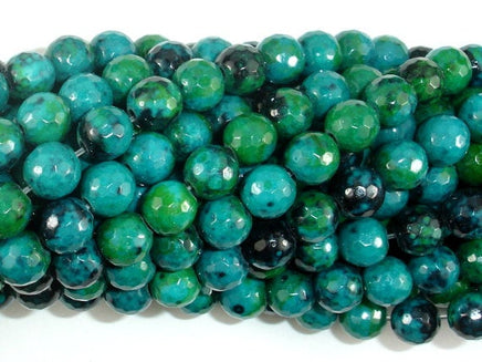 Chrysocolla, 8mm (7.8mm) Faceted Round Beads-RainbowBeads