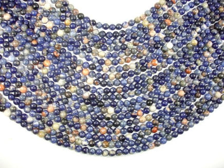 Orange Sodalite Beads, 6mm Round Beads-RainbowBeads