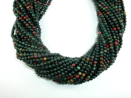 Indian Bloodstone Beads, 4mm Round Beads-RainbowBeads