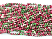 Rain Flower Stone, Red, Green, 4mm Round Beads-RainbowBeads