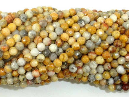 Crazy Lace Agate Beads, 4mm Faceted Round-RainbowBeads