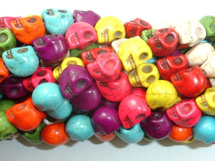 Howlite Skull Beads, Multi-color, 8x10mm-RainbowBeads
