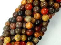 Mixed Wood Beads, 8mm Round Beads-RainbowBeads