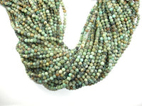 Matte African Turquoise Beads, 4mm Round Beads-RainbowBeads