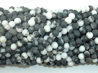 Matte Zebra Jasper Beads, 4mm Round Beads-RainbowBeads