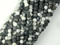Matte Zebra Jasper Beads, 4mm Round Beads-RainbowBeads