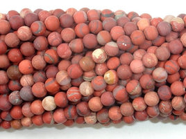 Matte Red Jasper Beads, 4mm, Round Beads-RainbowBeads