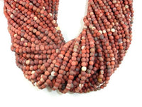 Matte Red Jasper Beads, 4mm, Round Beads-RainbowBeads