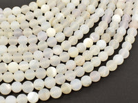 Druzy Agate Beads, White Geode Agate Beads, 6mm Round Beads-RainbowBeads