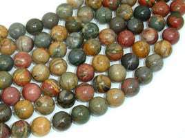 Picasso Jasper Beads, 10mm Round Beads-RainbowBeads