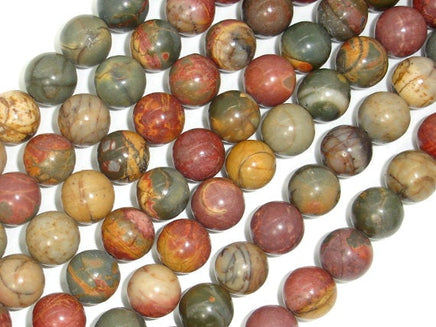 Picasso Jasper Beads, 10mm Round Beads-RainbowBeads