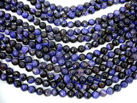 Agate Beads, Purple & Black, 8mm Faceted-RainbowBeads