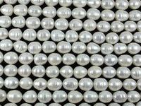 Fresh Water Pearl Beads, Rice, White, 10x12mm-RainbowBeads