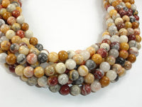 Crazy Lace Agate Beads, 8mm Round Beads-RainbowBeads