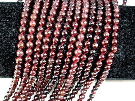 Red Garnet Beads, 4mm-4.7mm Round Beads-RainbowBeads
