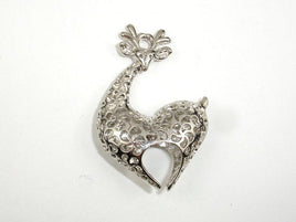 Metal Charms - Animal Deer Pendant, Zinc Alloy, Silver Tone, 2pcs-RainbowBeads