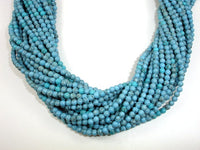 Turquoise Howlite Beads, 4mm Round Beads-RainbowBeads