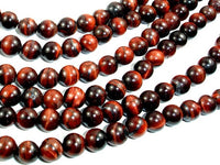 Red Tiger Eye Beads, Round, 6mm-RainbowBeads