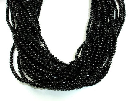 Black Onyx Beads, AA Grade Round, 4mm-RainbowBeads