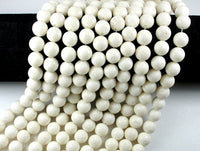 White Sponge Coral Beads, Round, 10mm(10.5mm)-RainbowBeads