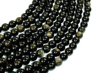 Golden Obsidian Beads, Round, 6mm-RainbowBeads