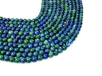 Azurite Malachite Beads, 8mm (8.5 mm) Round-RainbowBeads