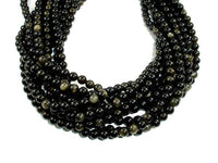 Golden Obsidian Beads, Round, 6mm-RainbowBeads