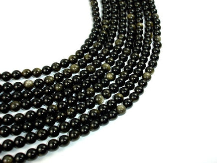 Golden Obsidian Beads, Round, 6mm-RainbowBeads