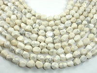 Howlite Beads, Faceted Nugget, 8 x 10 mm-RainbowBeads