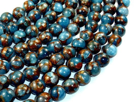 Mosaic Stone Beads, 10mm Round Beads-RainbowBeads