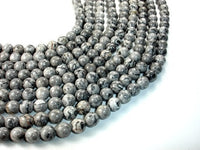 Gray Picture Jasper Beads, Round, 10mm-RainbowBeads