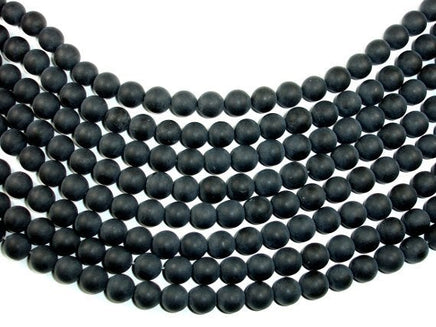 Matte Black Onyx Beads, Round, 10mm-RainbowBeads