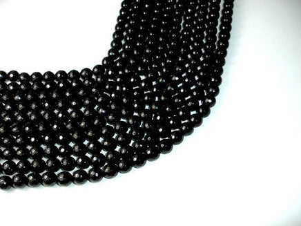 Black Onyx Beads, Faceted Round, 10mm-RainbowBeads