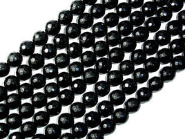 Black Onyx Beads, Faceted Round, 10mm-RainbowBeads