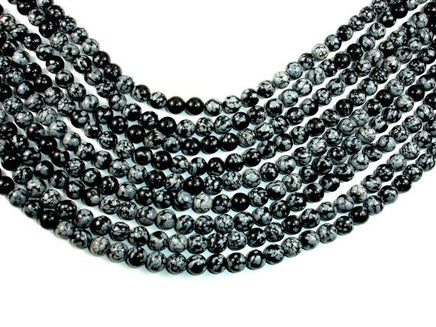 Snowflake Obsidian Beads, Round, 8mm (8.5mm)-RainbowBeads