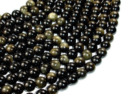 Golden Obsidian, Round, 10mm beads-RainbowBeads