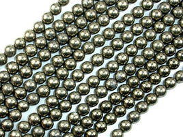Pyrite Beads, 6mm Round Beads-RainbowBeads
