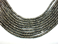 Pyrite Beads, Faceted Rondelle, 4 x 6 mm-RainbowBeads