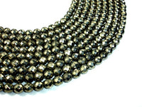 Pyrite Beads, Faceted Round, 8mm-RainbowBeads
