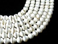 Tibetan Agate Beads,White, Faceted Round, 10mm-RainbowBeads