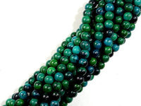 Chrysocolla , 4mm Round Beads-RainbowBeads