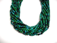 Chrysocolla , 4mm Round Beads-RainbowBeads