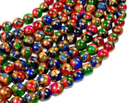 Mosaic Stone Beads, Multicolor, Round, 8mm-RainbowBeads