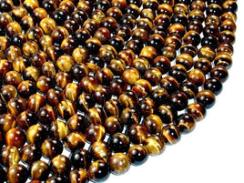 Tiger Eye, Round, 10mm-RainbowBeads