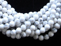 White Howlite Beads, Round, 4mm (4.7 mm), 15.5 Inch-RainbowBeads