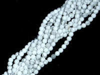 White Howlite Beads, Round, 4mm (4.7 mm), 15.5 Inch-RainbowBeads
